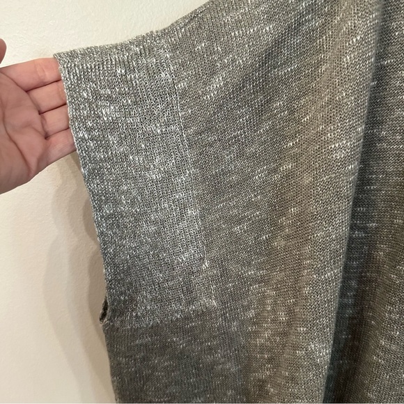 Eileen Fisher Organic Cotton Linen Slub Cardigan in Gray Size L GUC - Picture 4 of 6